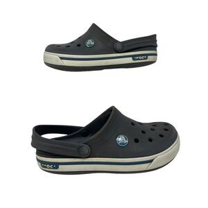 Crocs Bayaband Clogs Slip On Kids Shoes Gray & Blue C12-13 Water Shoe‎